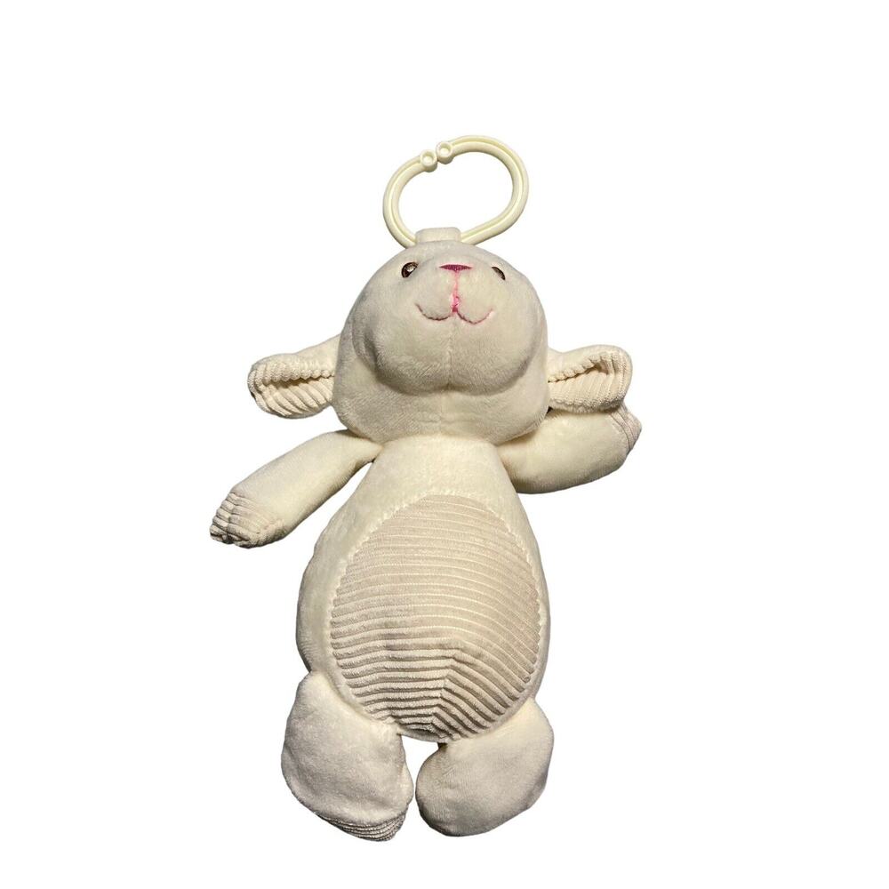Kellytoy Plush Lamb Sheep Soft Baby Rattle Toy Cream Color Lovey‎ 9"